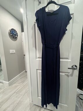 Simply Vera Vera Wang Navy Blue Maxi Dress with Tie Belt